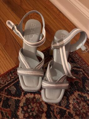 Beach by Matisse Pale Blue Braided Strap Sandals